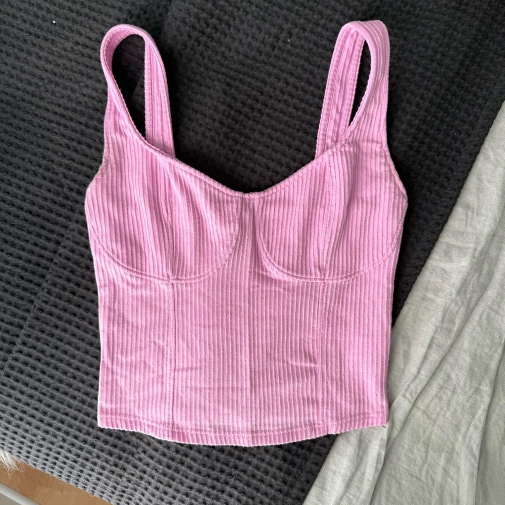 Pink Corset Style Tank Top